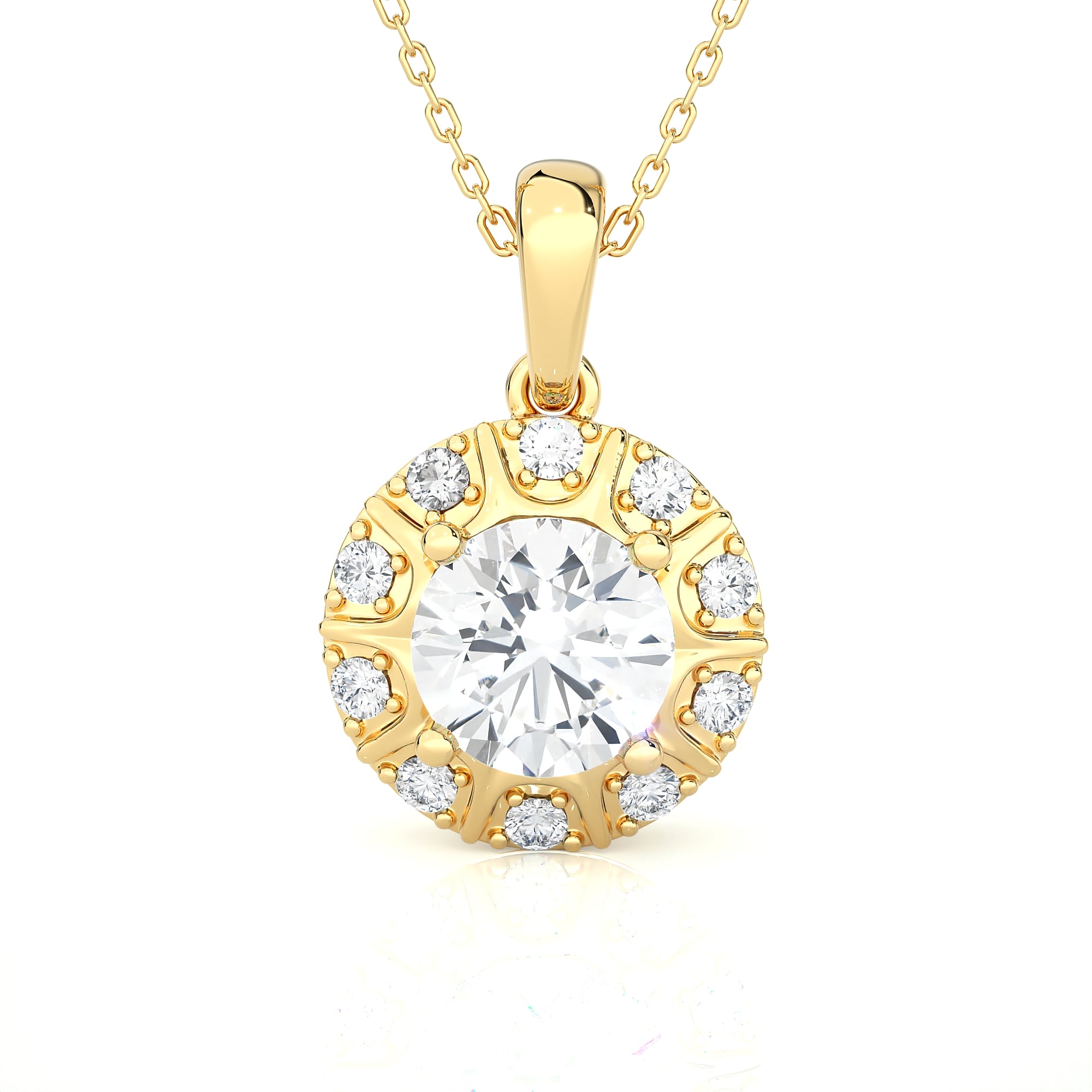 Round Lab Grown Diamond Solitaire Pendant