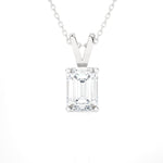 Emerald-Cut Lab Grown Diamond Solitaire Pendant