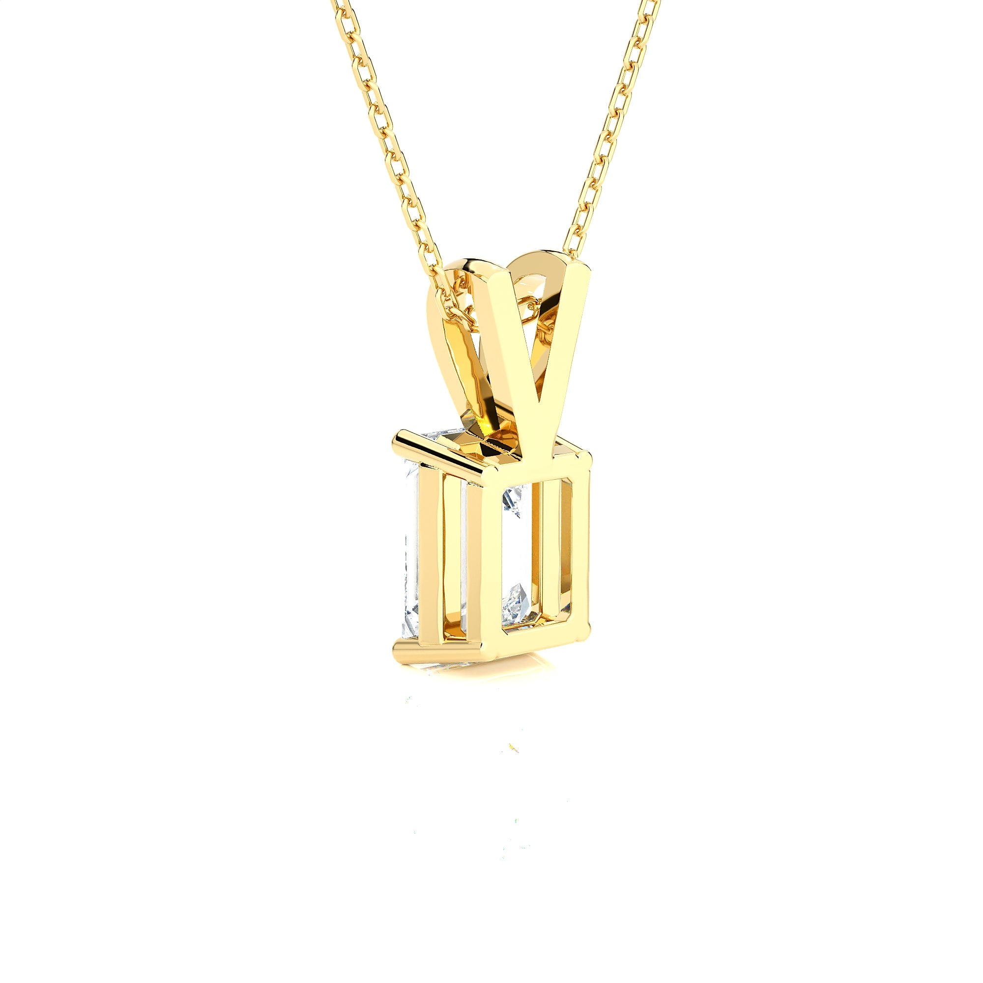 Emerald-Cut Lab Grown Diamond Solitaire Pendant