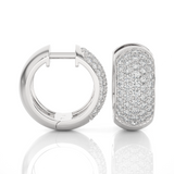 Round Lab Grown Diamond Huggie Hoop Earrings