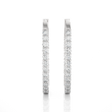 7/8 ctw Round Lab Grown Diamond Inside Out Hoop Earrings