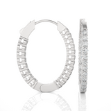 7/8 ctw Round Lab Grown Diamond Inside Out Hoop Earrings