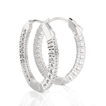 7/8 ctw Round Lab Grown Diamond Inside Out Hoop Earrings