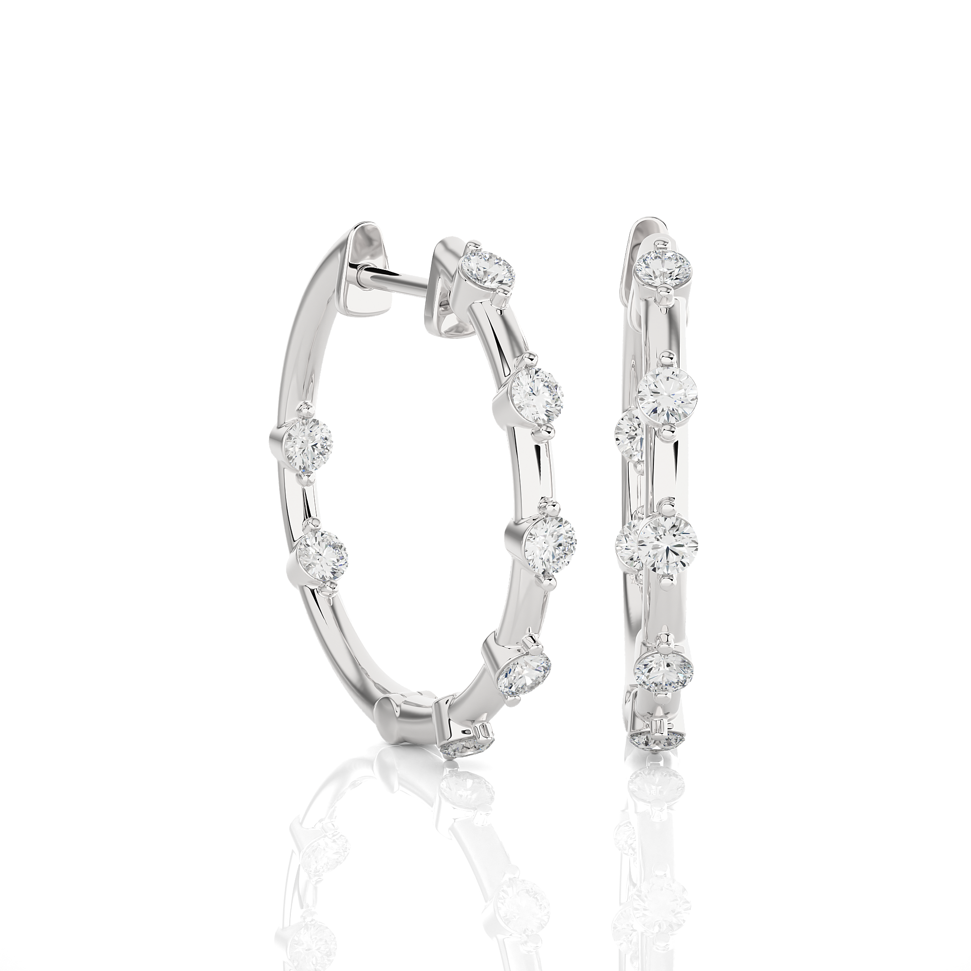 1/2 ctw Round Lab Grown Diamond Hoop Earrings