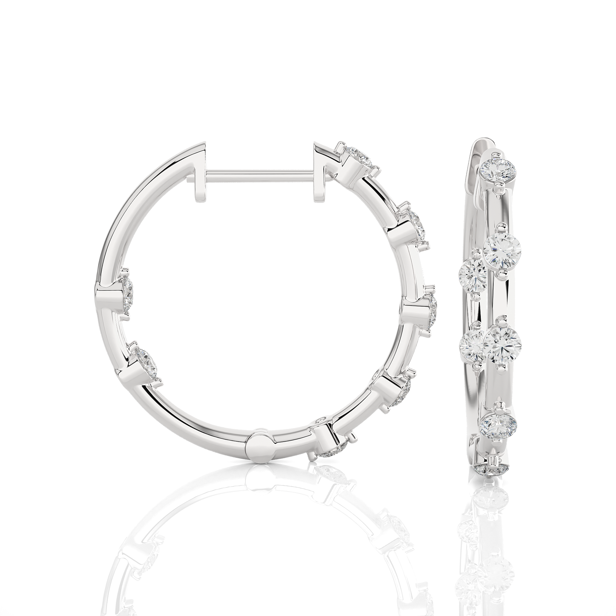 1/2 ctw Round Lab Grown Diamond Hoop Earrings