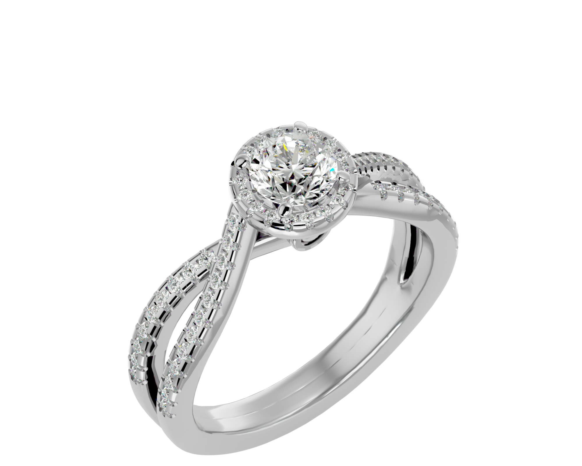 1 ctw Round Lab Grown Diamond Halo Engagement Ring