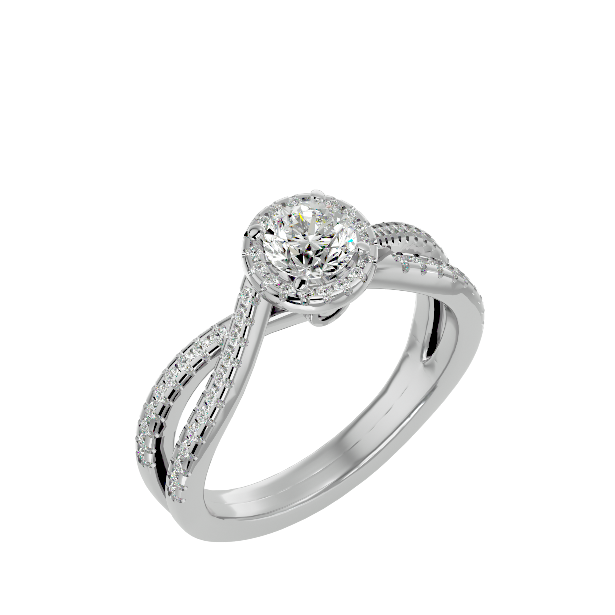 1 ctw Round Lab Grown Diamond Halo Engagement Ring