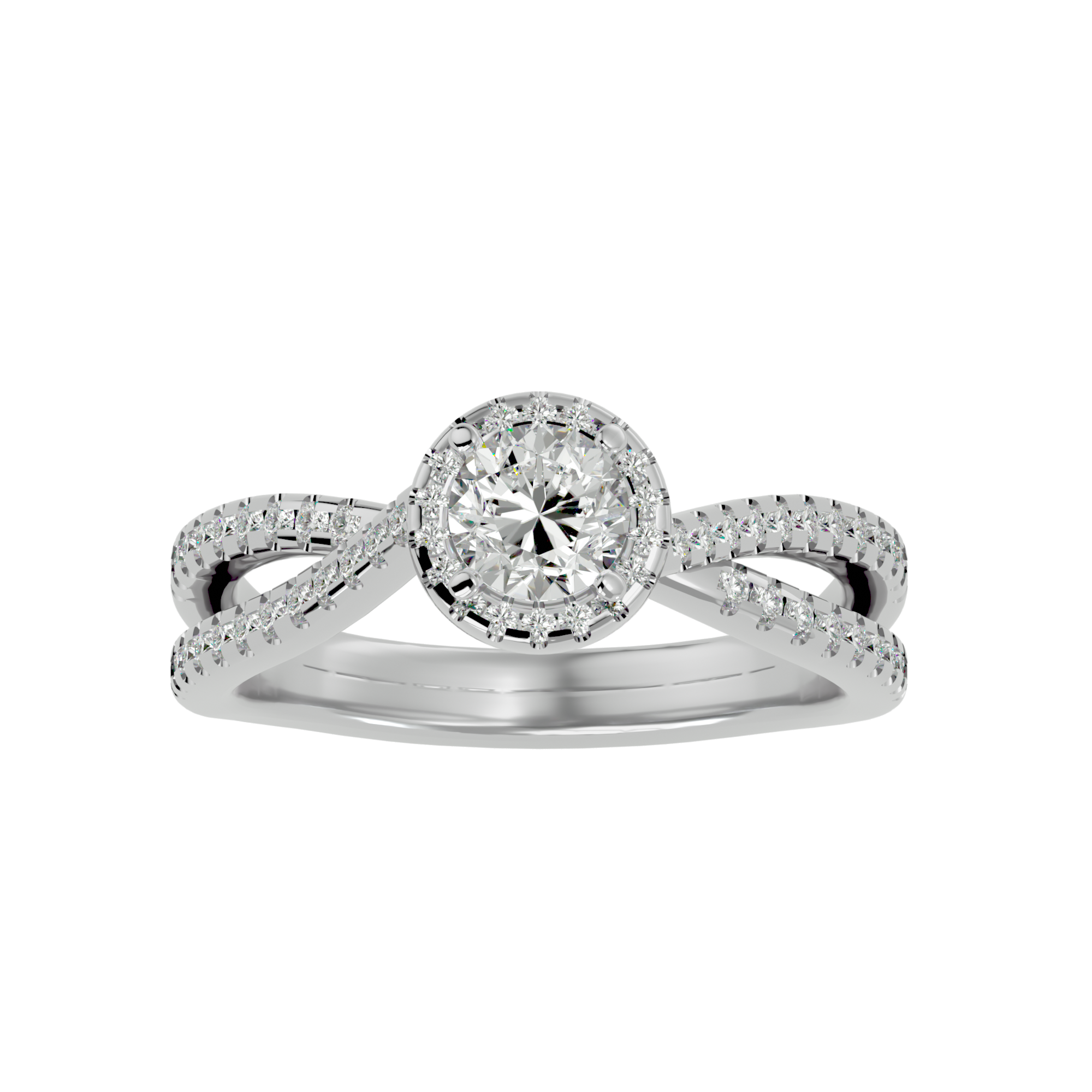 1 ctw Round Lab Grown Diamond Halo Engagement Ring