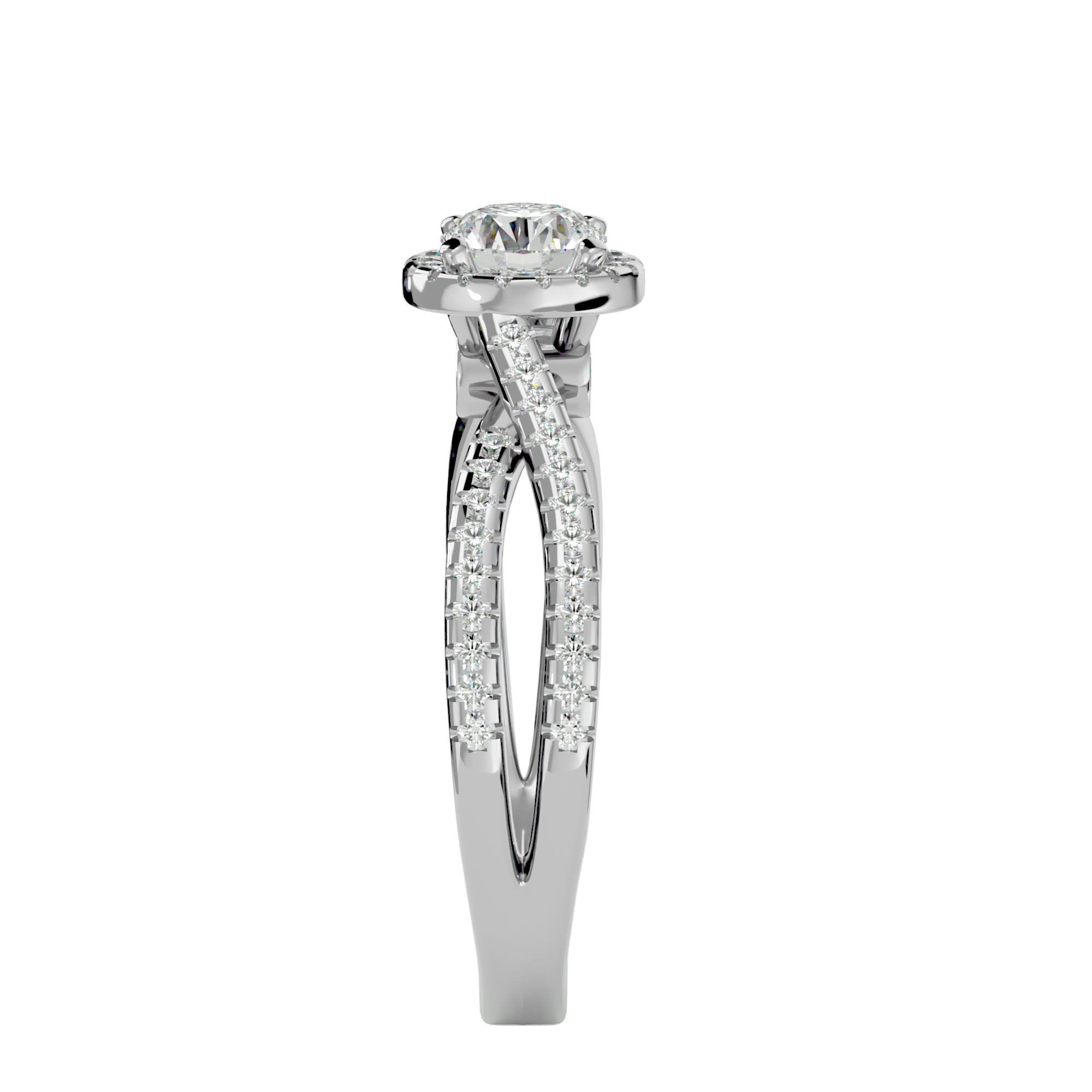 1 ctw Round Lab Grown Diamond Halo Engagement Ring