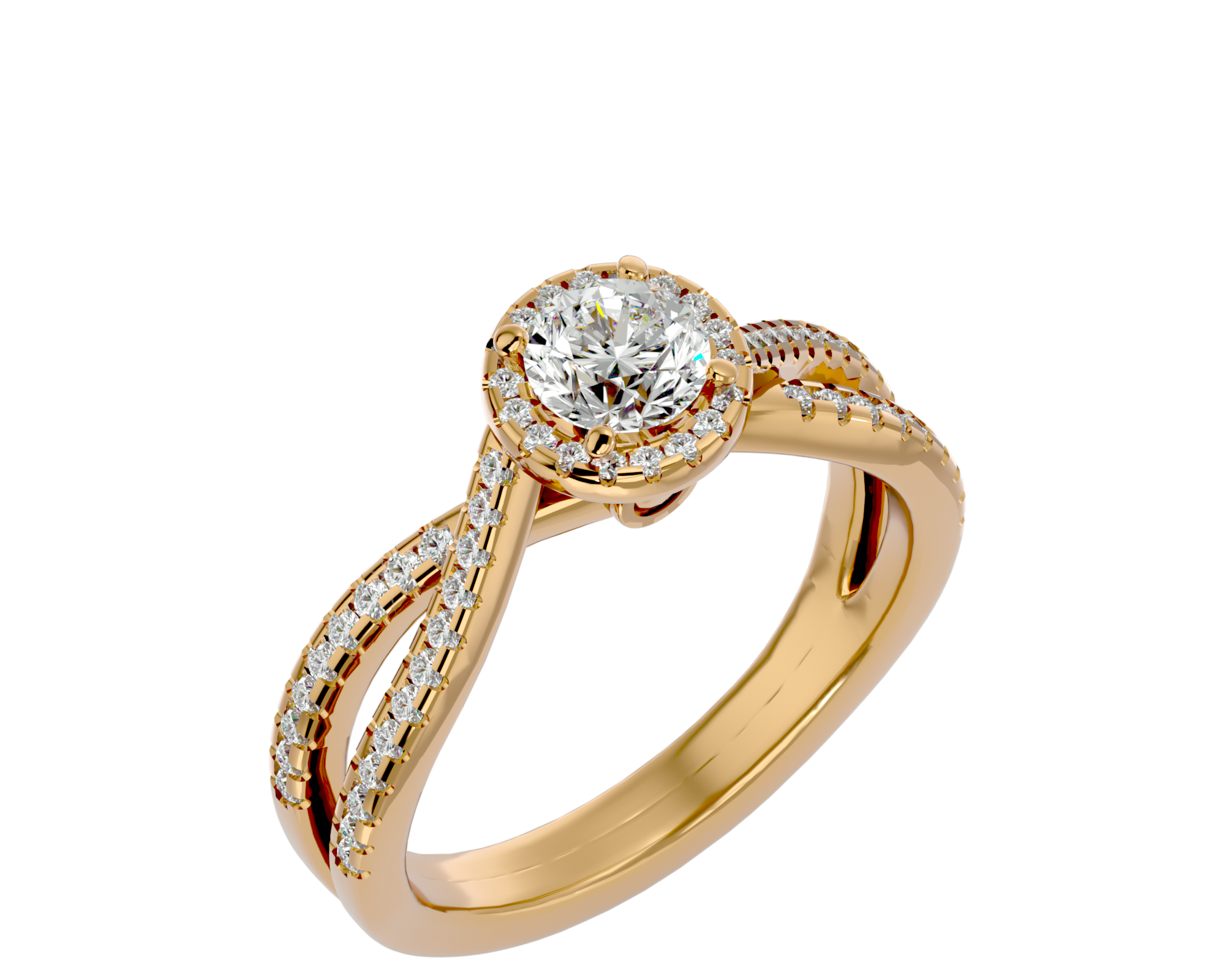 1 ctw Round Lab Grown Diamond Halo Engagement Ring