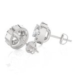 Round Lab Grown Diamond Halo Stud Earrings