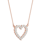 Round Lab Grown Diamond Heart Pendant