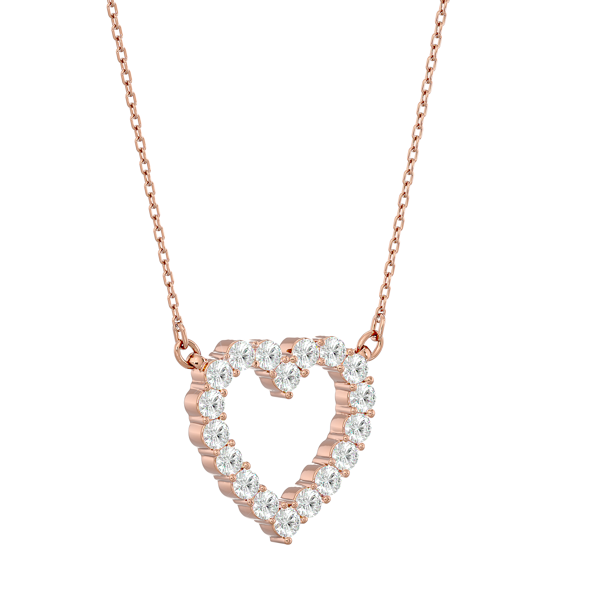 Round Lab Grown Diamond Heart Pendant