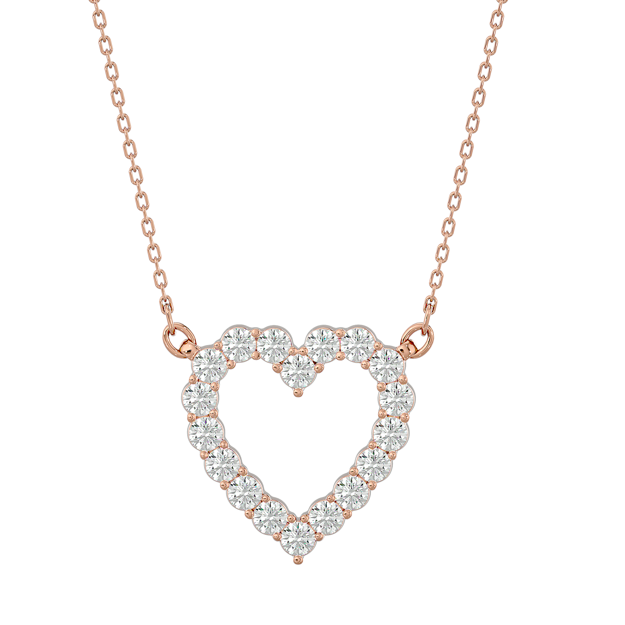 Round Lab Grown Diamond Heart Pendant