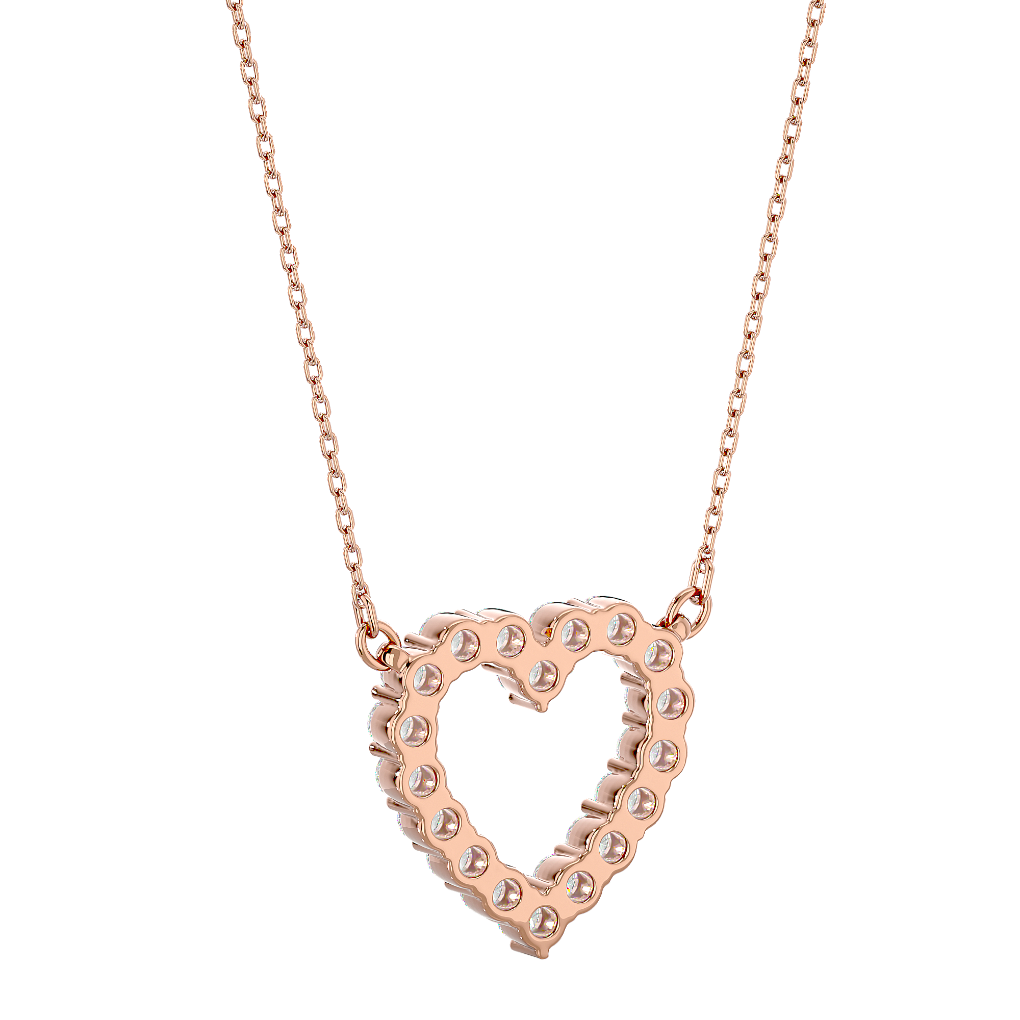 Round Lab Grown Diamond Heart Pendant