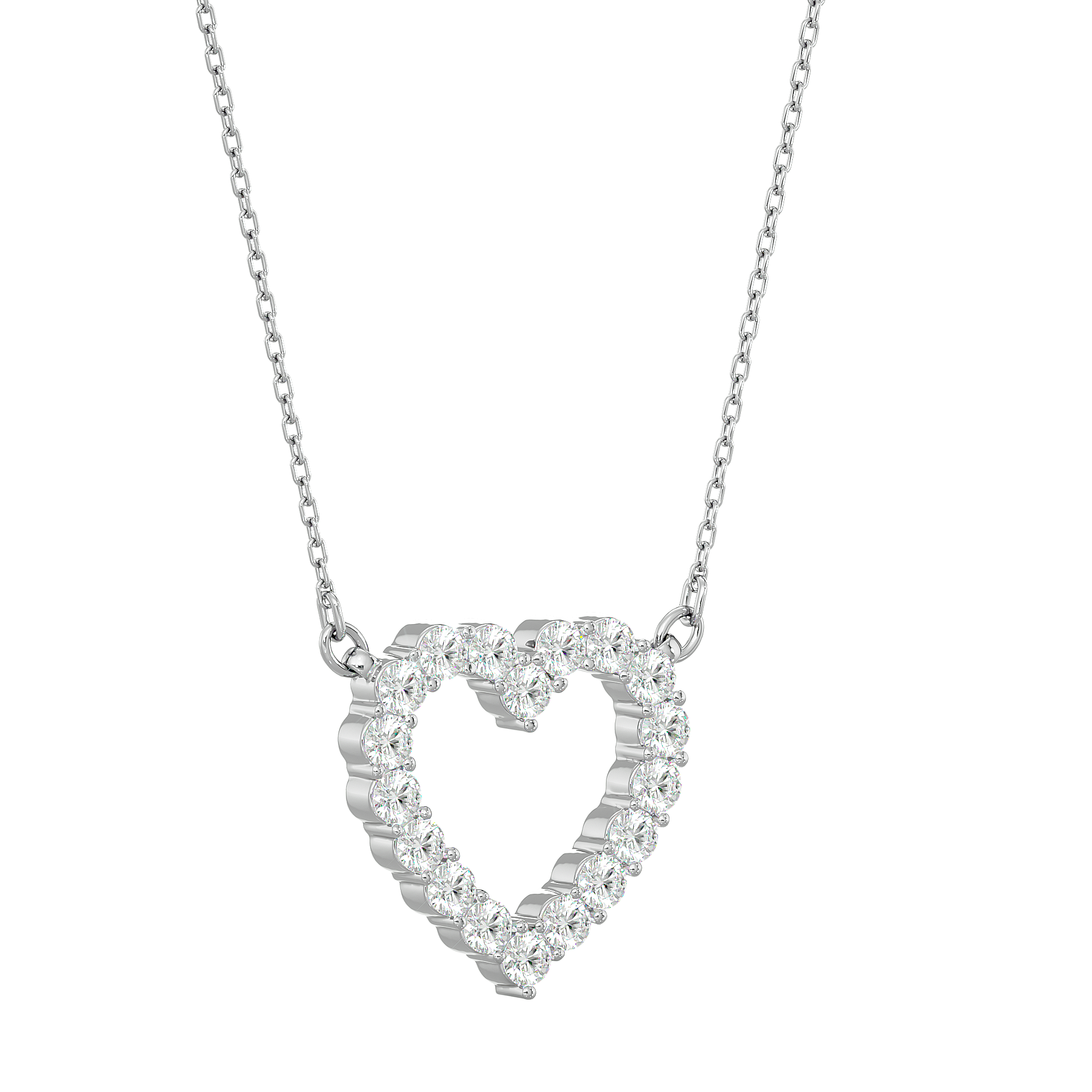 Round Lab Grown Diamond Heart Pendant