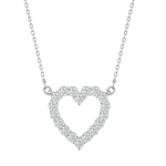 Round Lab Grown Diamond Heart Pendant