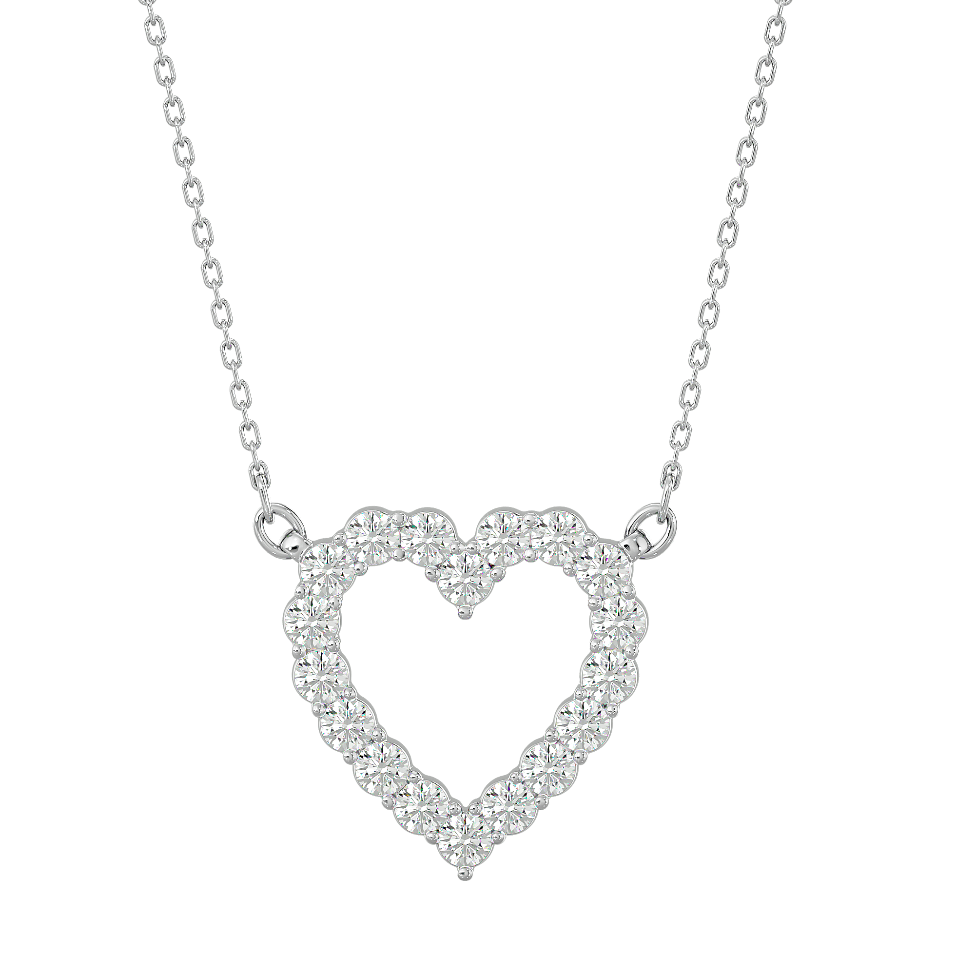 Round Lab Grown Diamond Heart Pendant