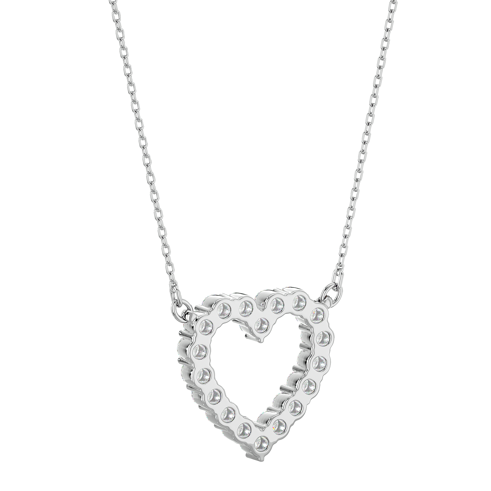 Round Lab Grown Diamond Heart Pendant