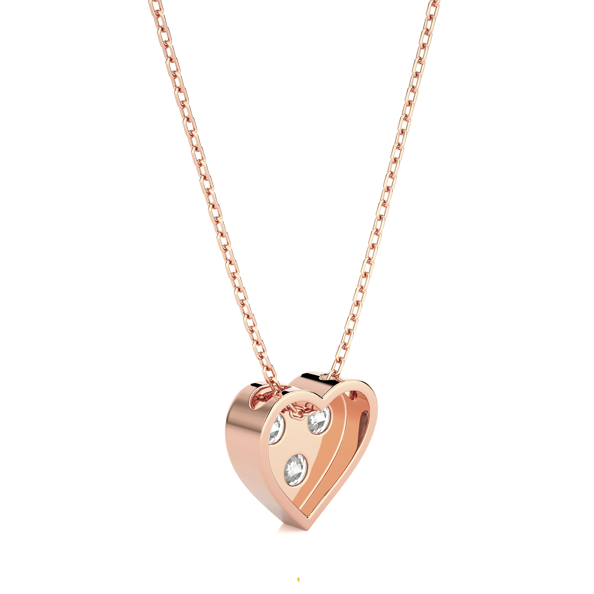 Round Lab Grown Diamond Heart Pendant