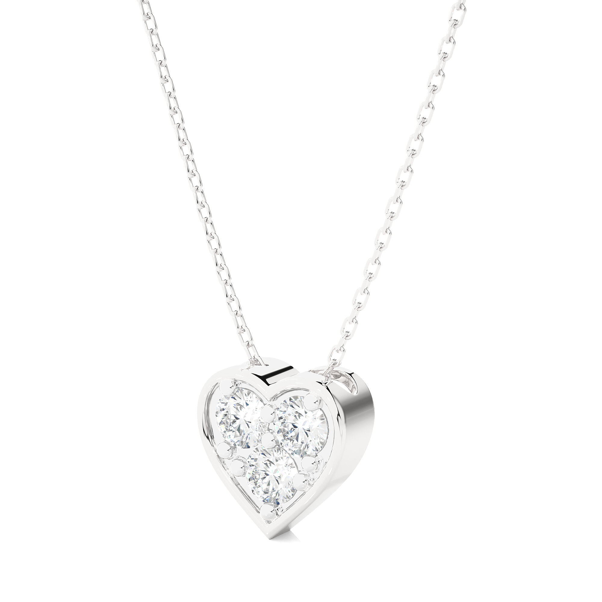 Round Lab Grown Diamond Heart Pendant