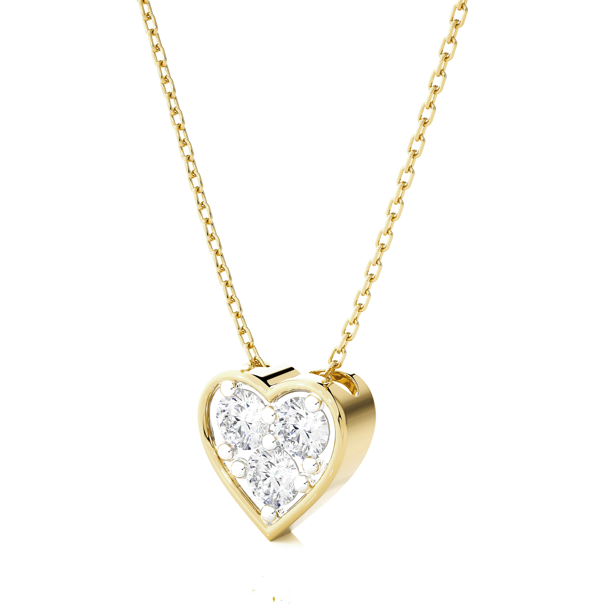 Round Lab Grown Diamond Heart Pendant