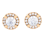 Round Lab Grown Diamond Halo Stud Earrings