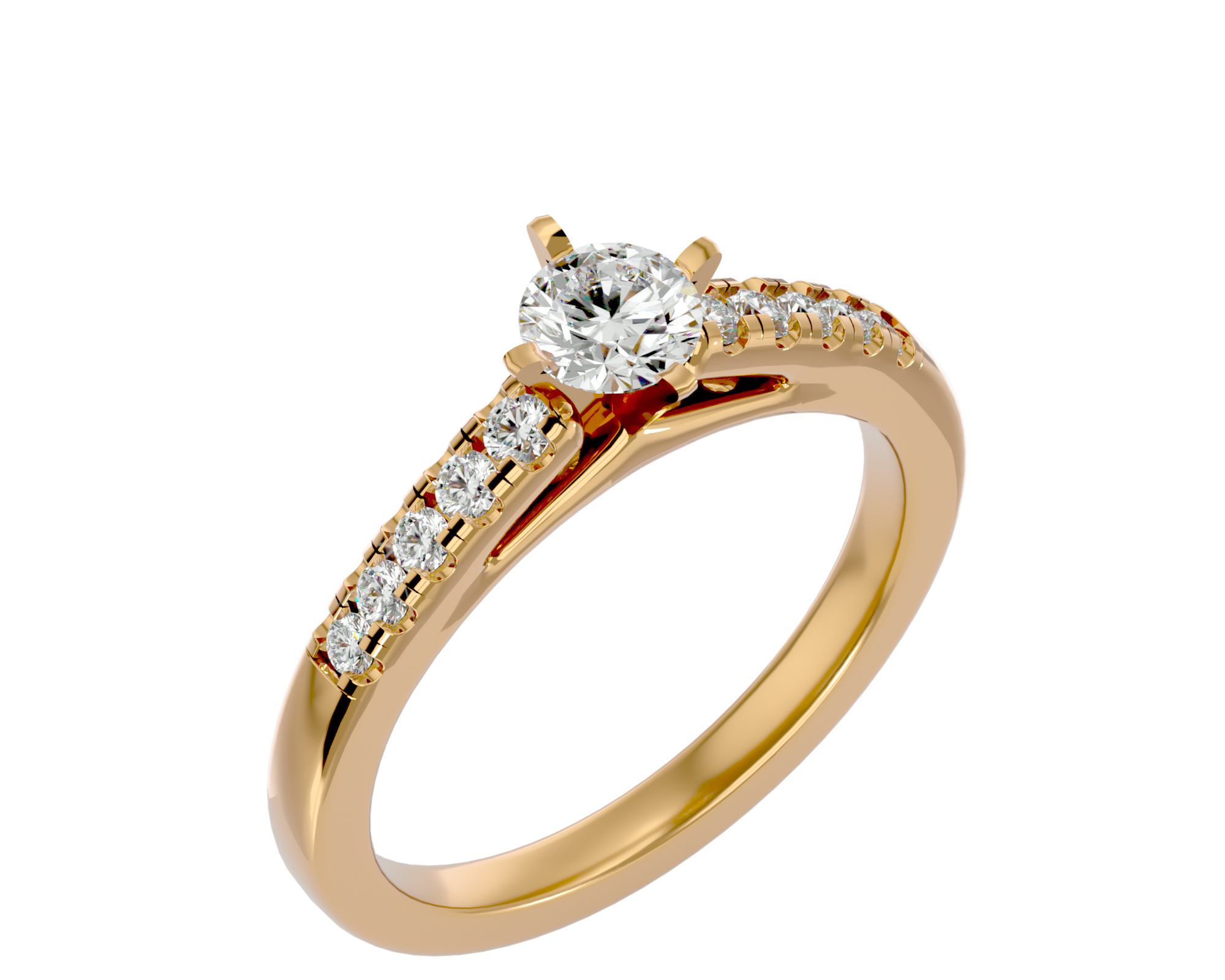 1/2 ctw Round Lab Grown Diamond Side Stone Engagement Ring