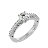 1 1/5 ctw Round Lab Grown Diamond Side Stone Engagement Ring