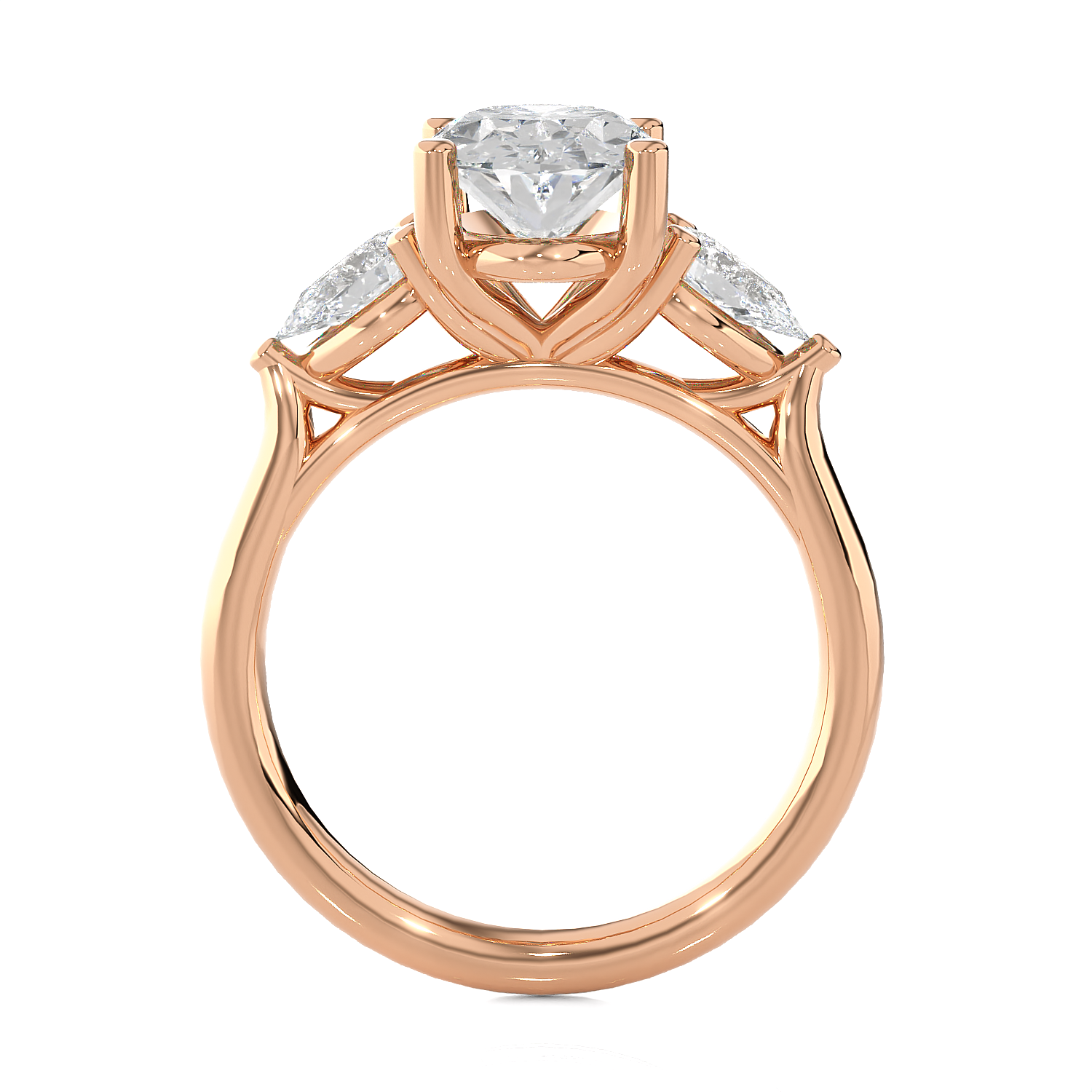 Oval with Pear-Shaped Three Stone Lab Grown Diamond Ring