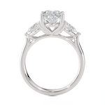 Oval with Pear-Shaped Three Stone Lab Grown Diamond Ring