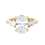 Oval with Pear-Shaped Three Stone Lab Grown Diamond Ring