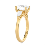 Oval with Pear-Shaped Three Stone Lab Grown Diamond Ring