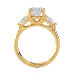 Oval with Pear-Shaped Three Stone Lab Grown Diamond Ring