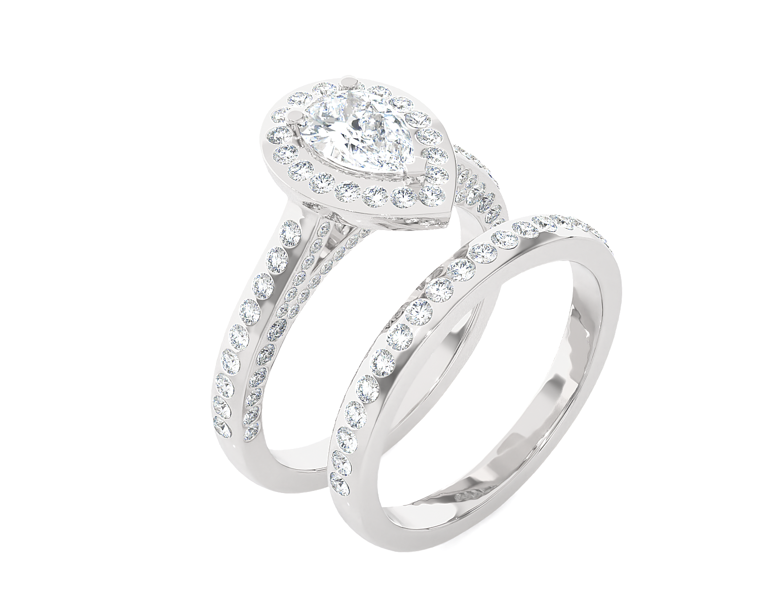 Pear-Shaped Lab Grown Diamond Bridal Ring