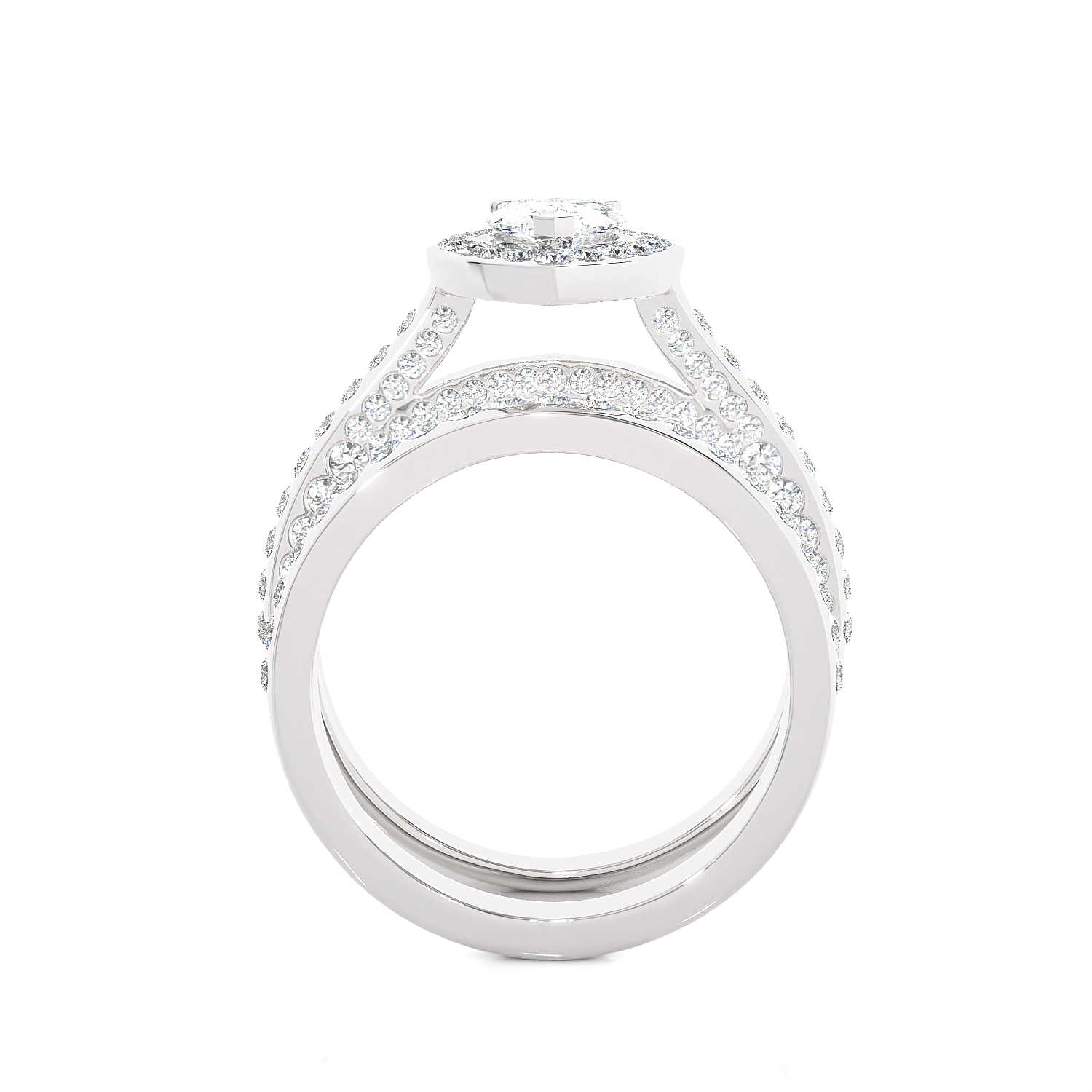 Pear-Shaped Lab Grown Diamond Bridal Ring