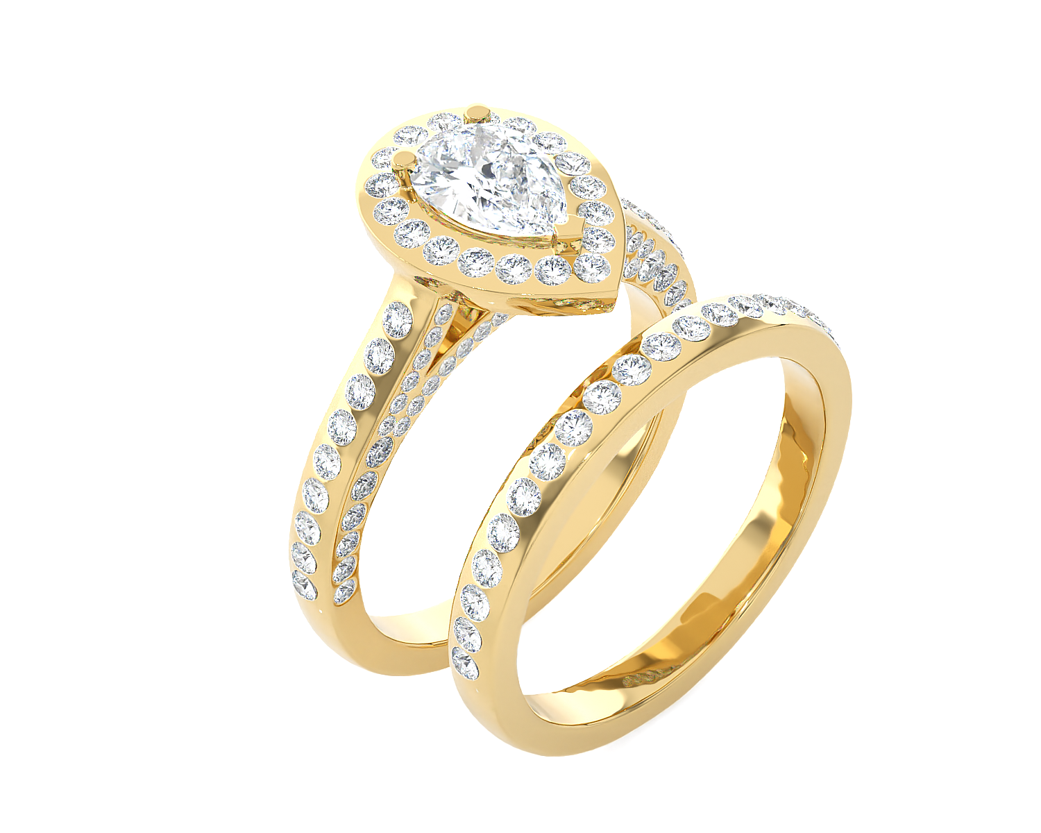 Pear-Shaped Lab Grown Diamond Bridal Ring