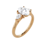 Oval with Pear-Shaped Three Stone Lab Grown Diamond Ring