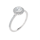 Round Lab Grown Diamond Halo Engagement Ring