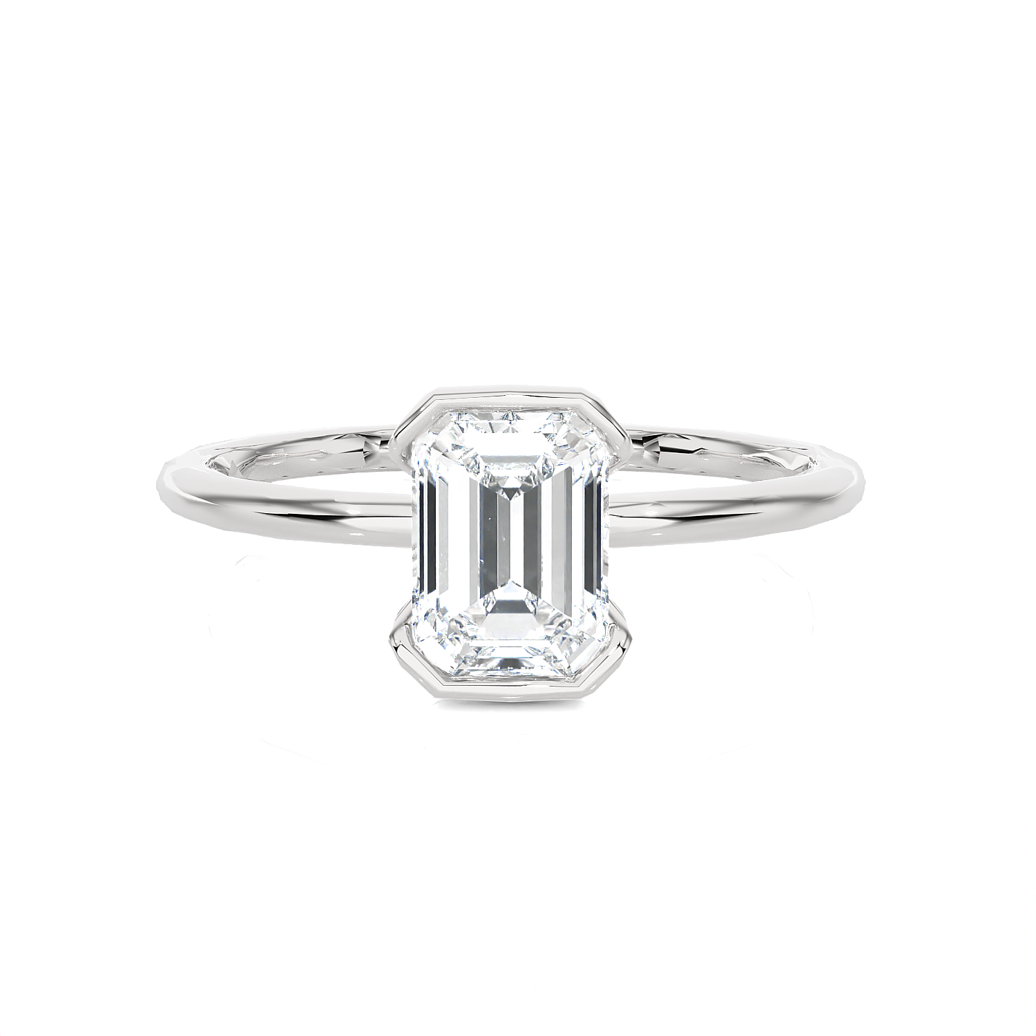 1 ctw Emerald-Cut Lab Grown Diamond Solitaire Engagement Ring