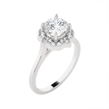 1 ctw Round Lab Grown Diamond Halo Engagement Ring