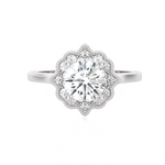 1 ctw Round Lab Grown Diamond Halo Engagement Ring