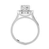 1 ctw Round Lab Grown Diamond Halo Engagement Ring