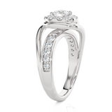 1 ctw Round Lab Grown Diamond Halo Engagement Ring