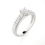 1/6 ctw Round Lab Grown Diamond Side Stone Engagement Ring