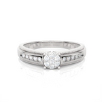 1/6 ctw Round Lab Grown Diamond Side Stone Engagement Ring