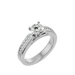 3/4 ctw Round Lab Grown Diamond Side Stone Engagement Ring