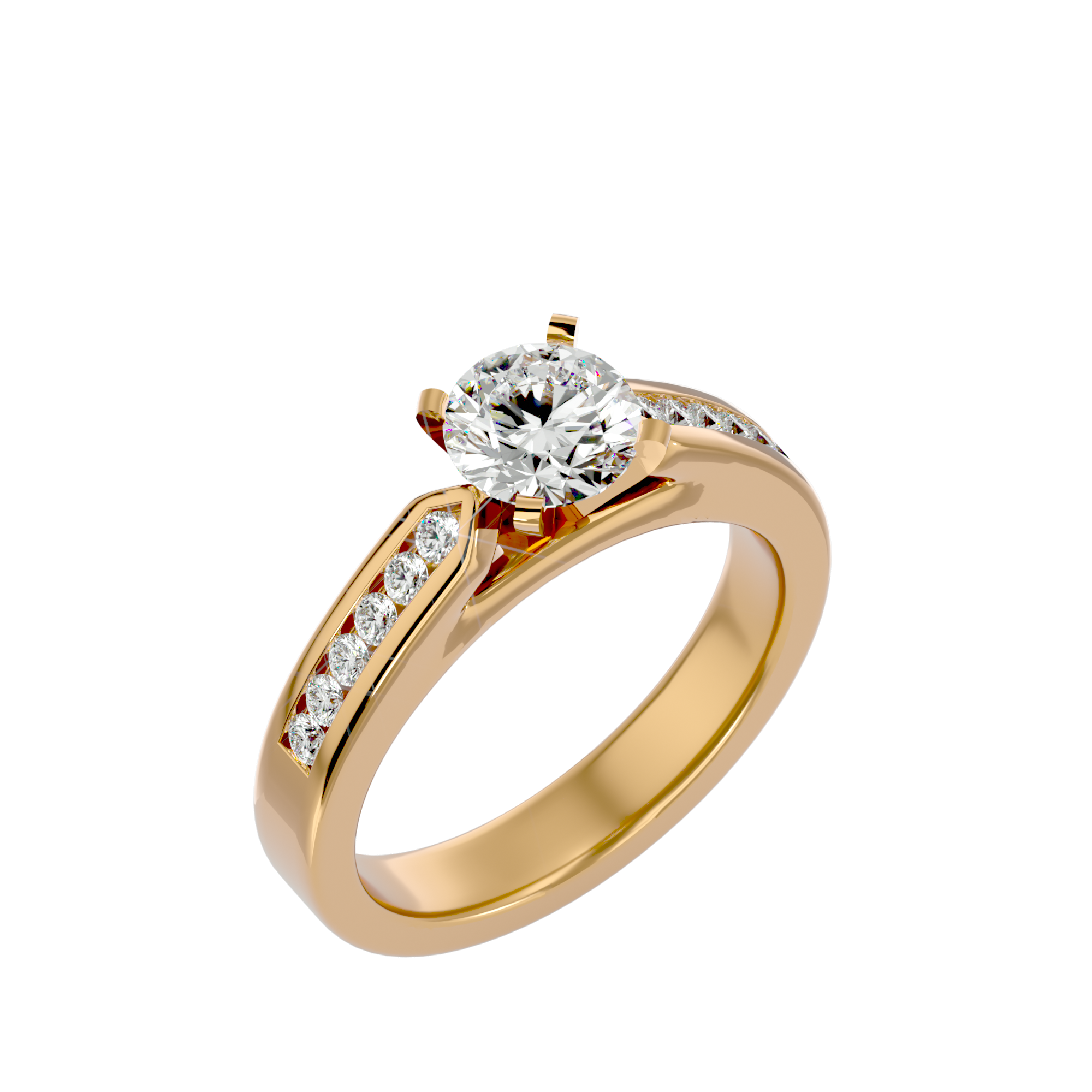 3/4 ctw Round Lab Grown Diamond Side Stone Engagement Ring