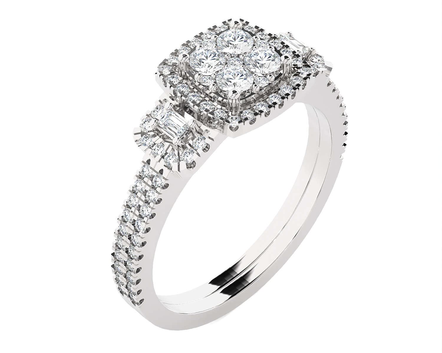 5/8 ctw Round Lab Grown Diamond Halo Engagement Ring