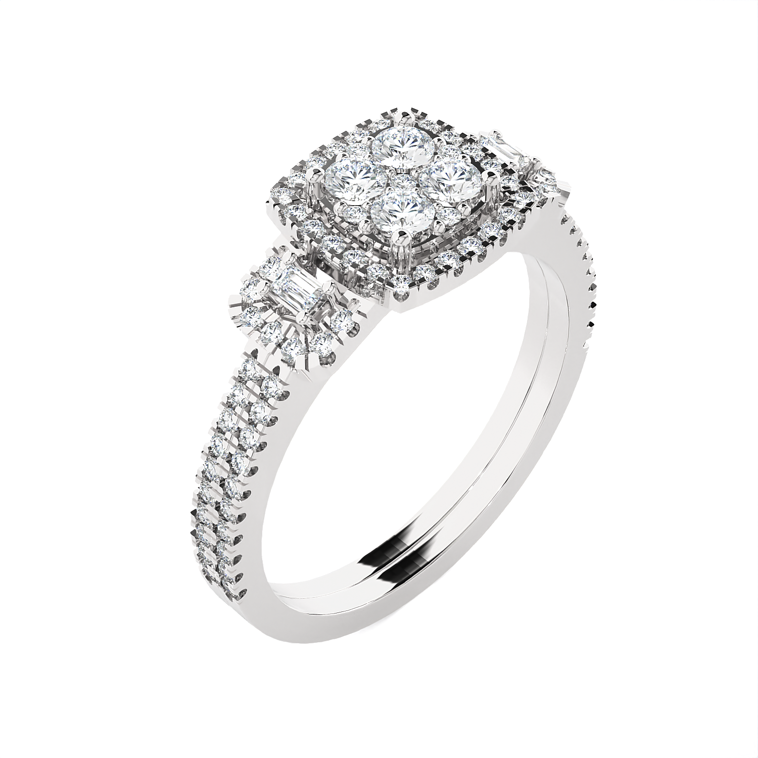 5/8 ctw Round Lab Grown Diamond Halo Engagement Ring